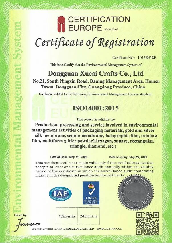 Archived ISO 14001 certificate valid from May 2022 to May 2025