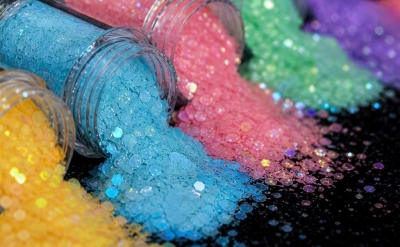colorful macaron chunky glitter