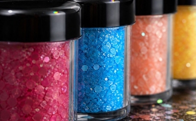 vibrant holographic macaron chunky glitter