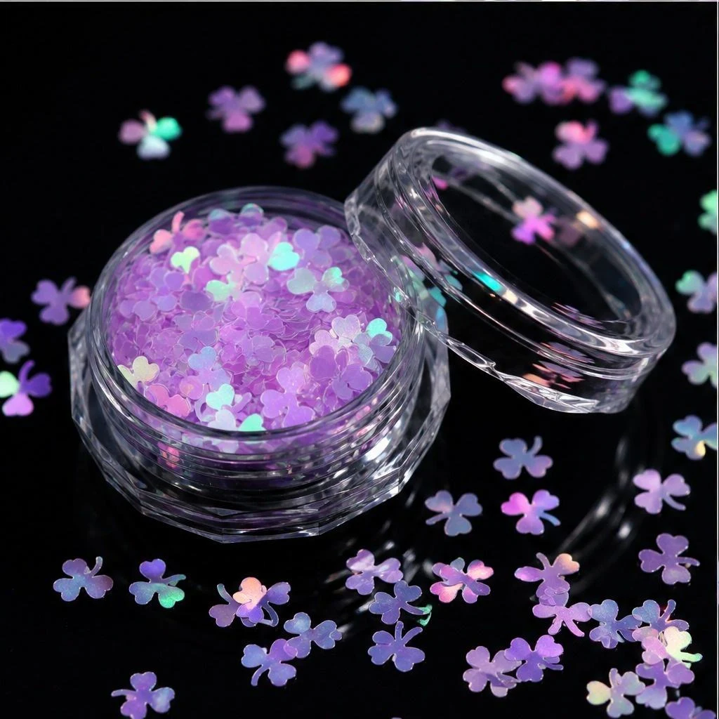 Iridescent clover glitter