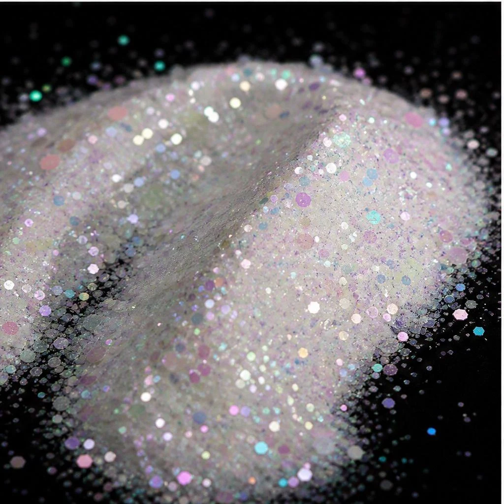 Opal white chunky glitter mix