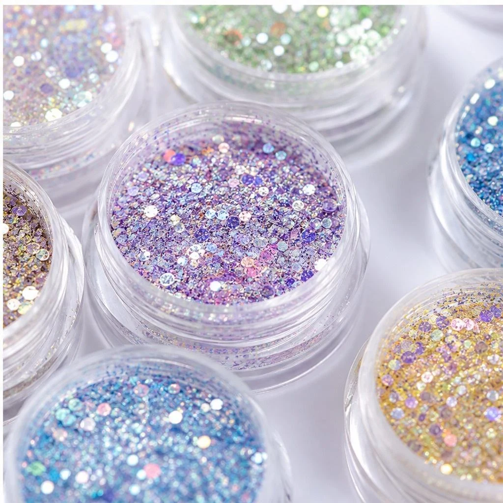 Iridescent chunky hexagon mix