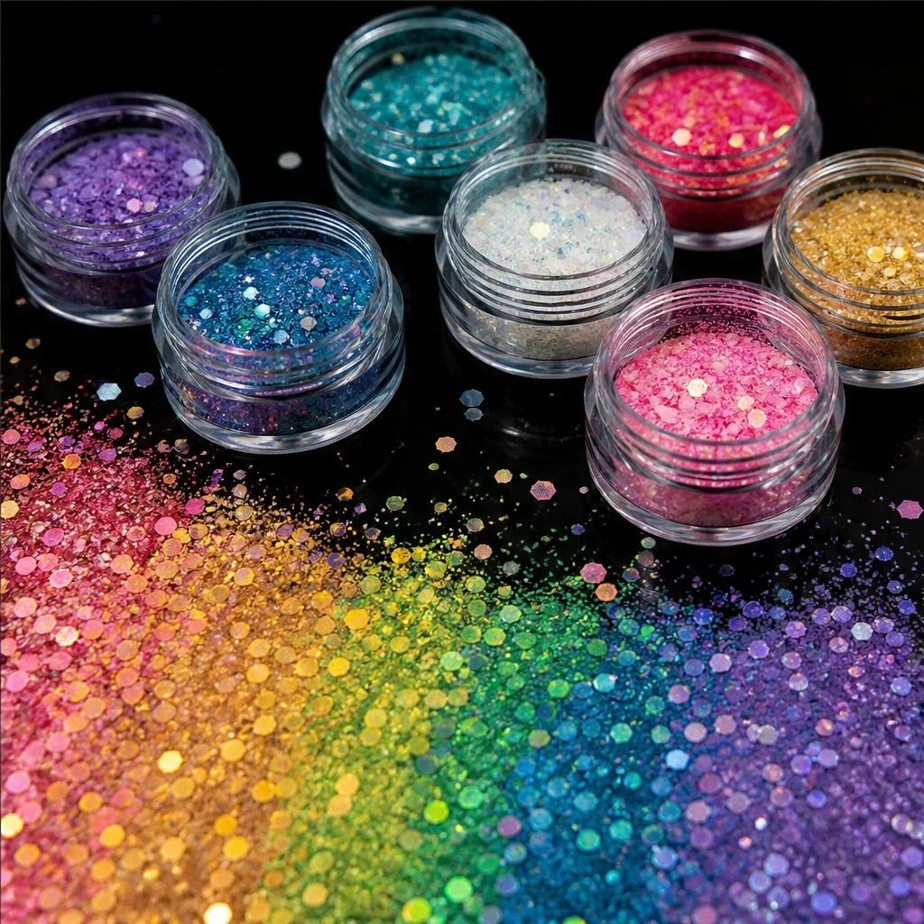 Iridescent bubble glitter