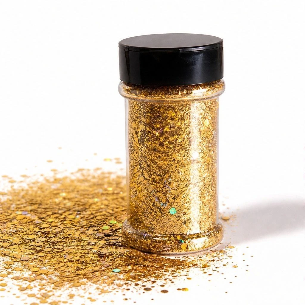 Holographic chunky glitter mix · 2oz shaker jar