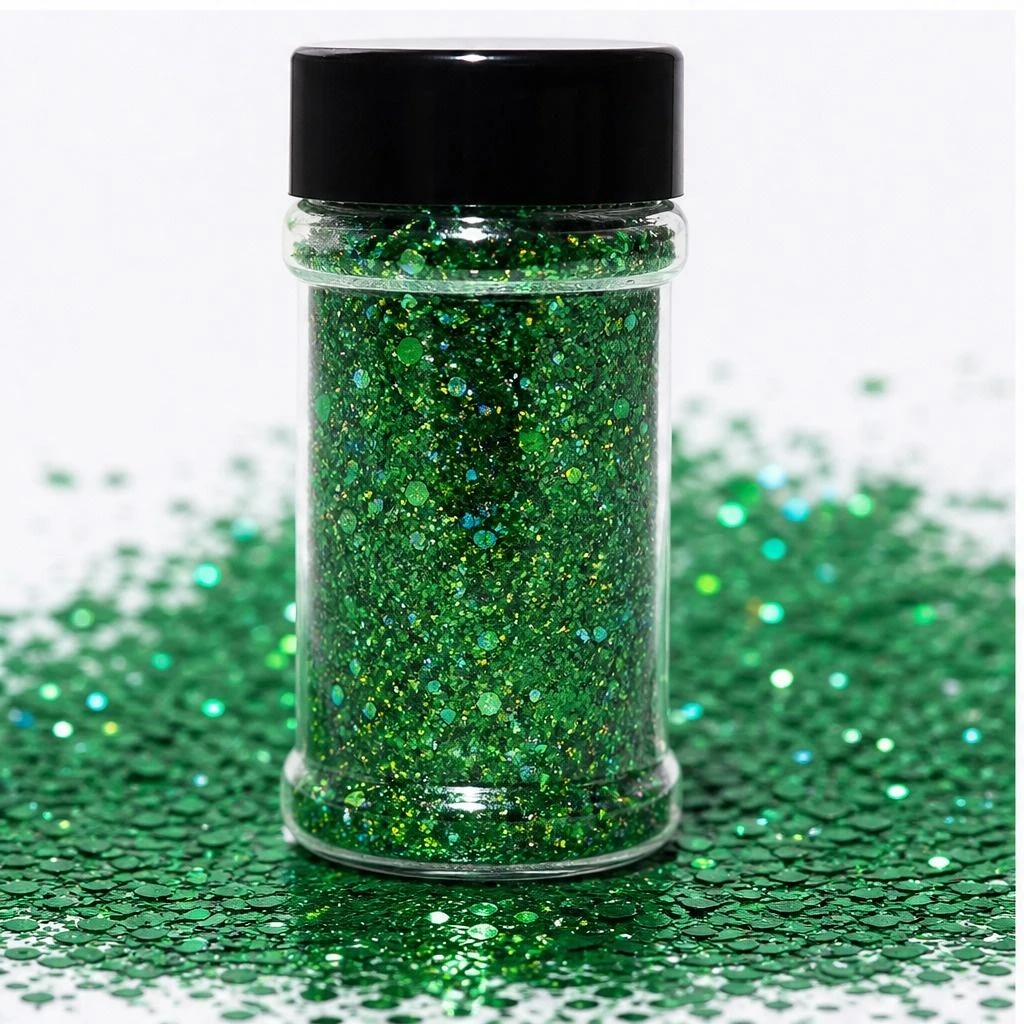 Holographic chunky glitter mix · 2oz shaker jar