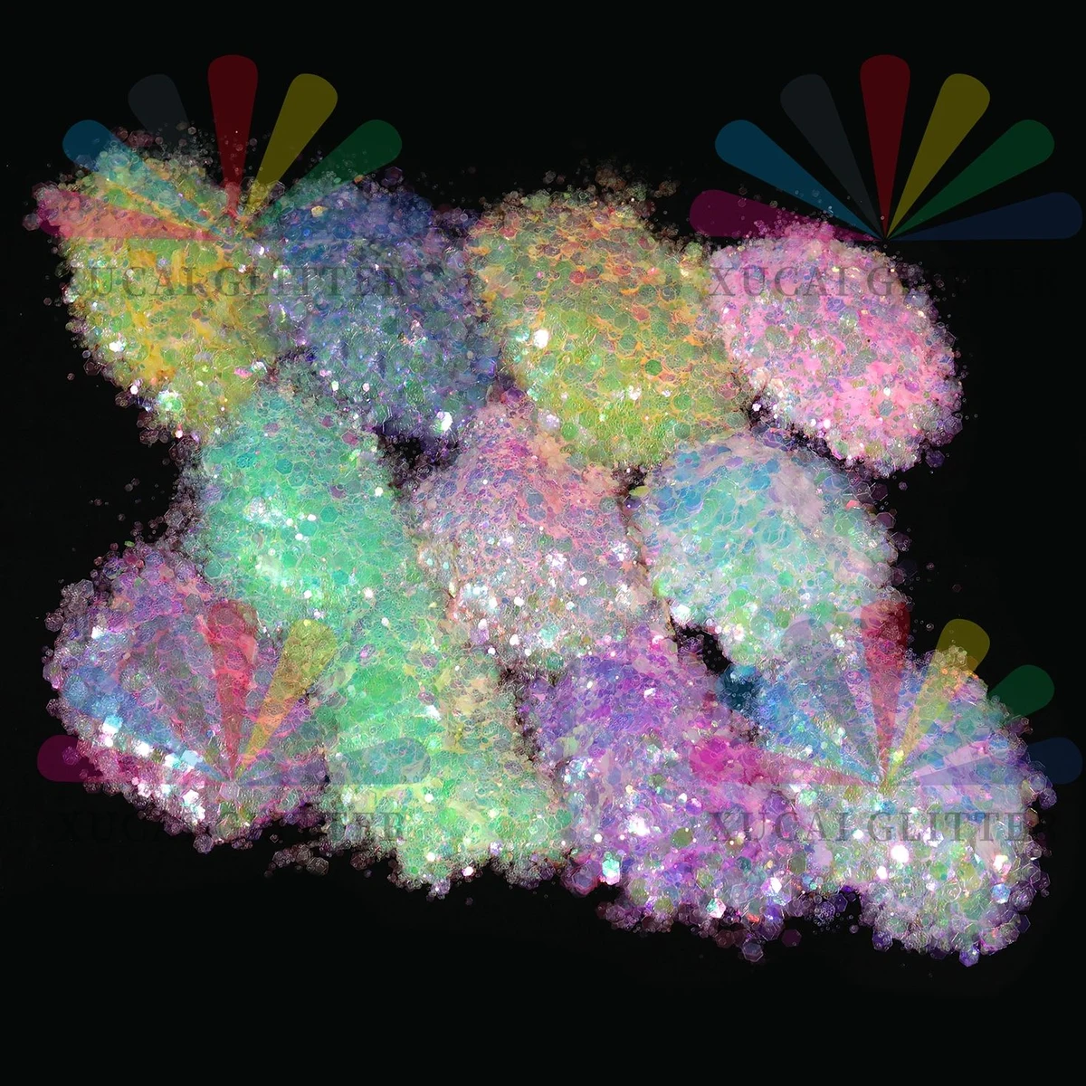Iridescent bubble glitter