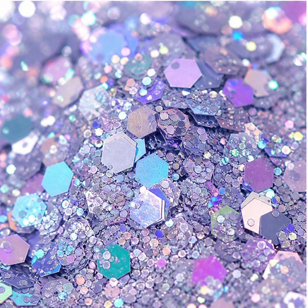 Holographic chunky hexagon mix