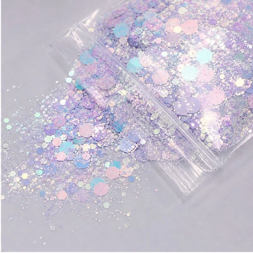 Iridescent chunky glitter mix
