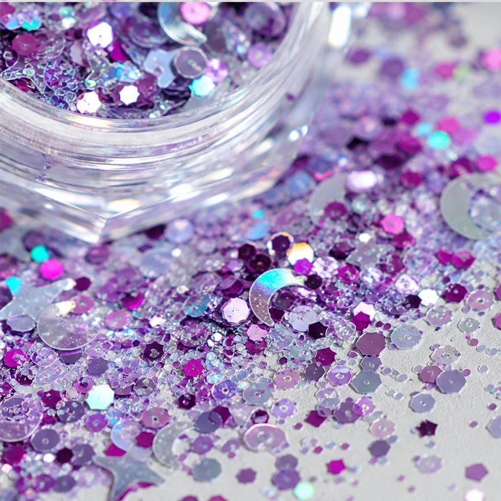 Iridescent chunky hexagon mix