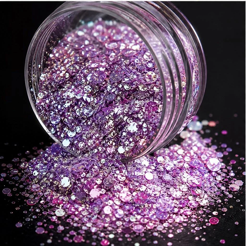 Iridescent bubble glitter
