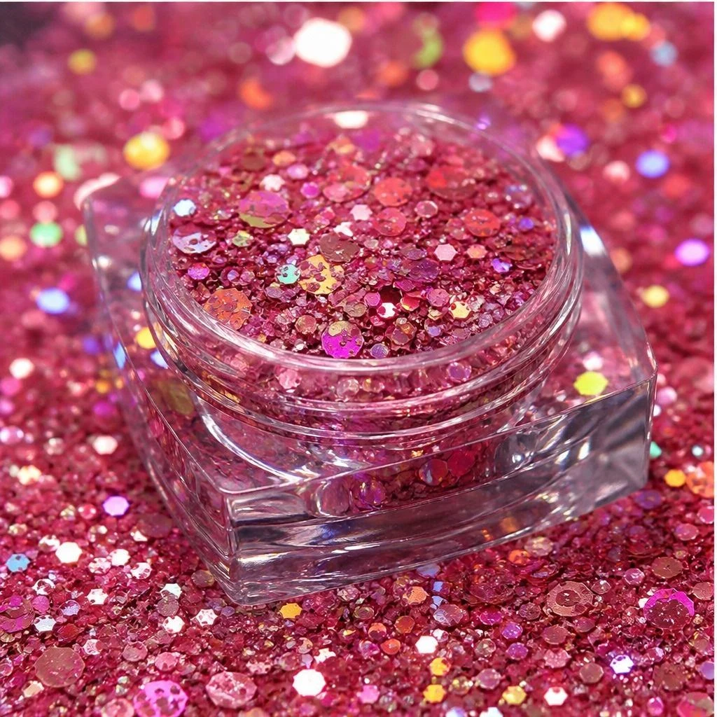 Iridescent chunky hexagon mix