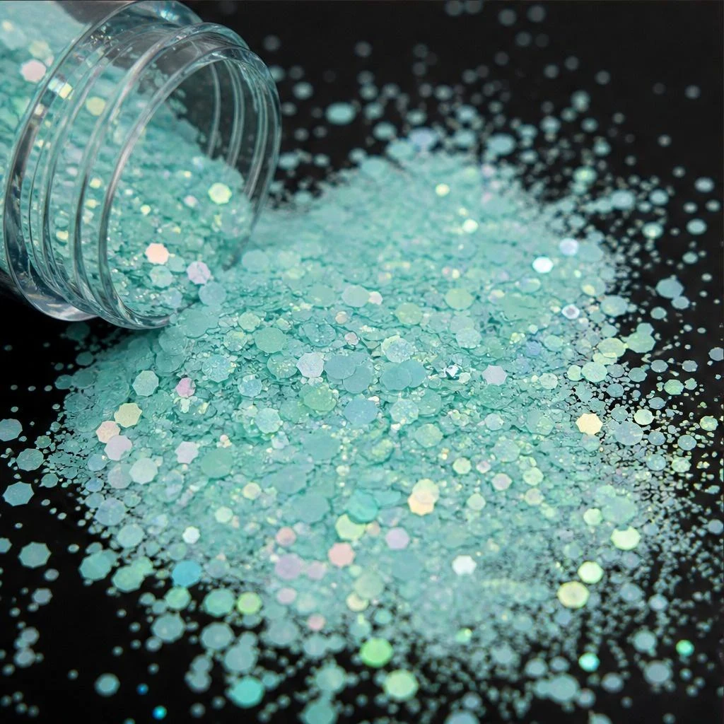 Iridescent bubble glitter