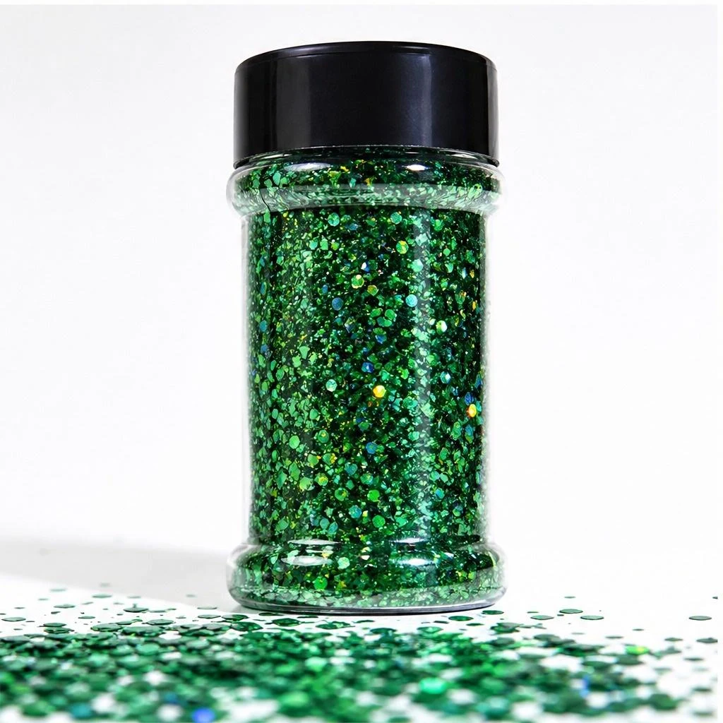 Holographic chunky glitter mix · 2oz shaker jar