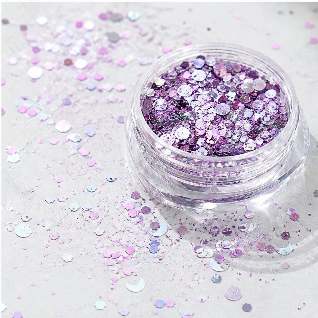 Holographic chunky hexagon mix