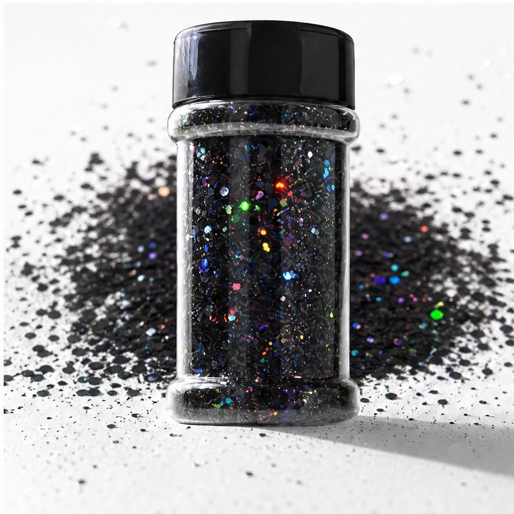 Holographic chunky glitter mix · 2oz shaker jar