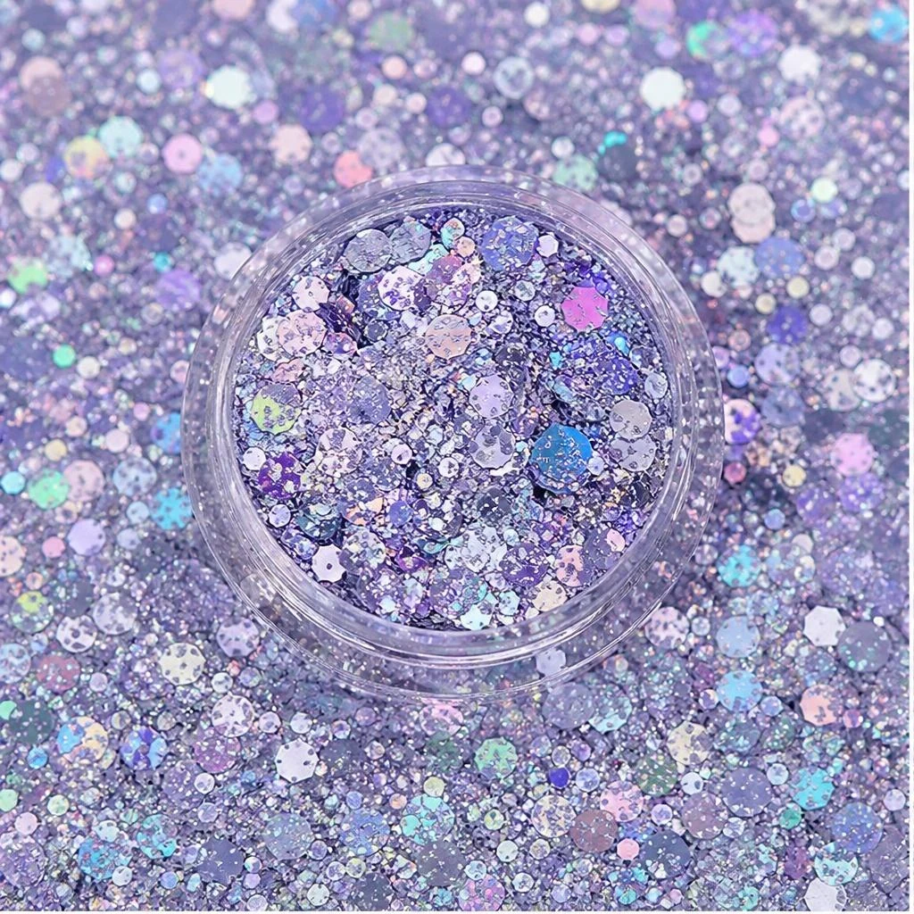 Holographic chunky hexagon mix
