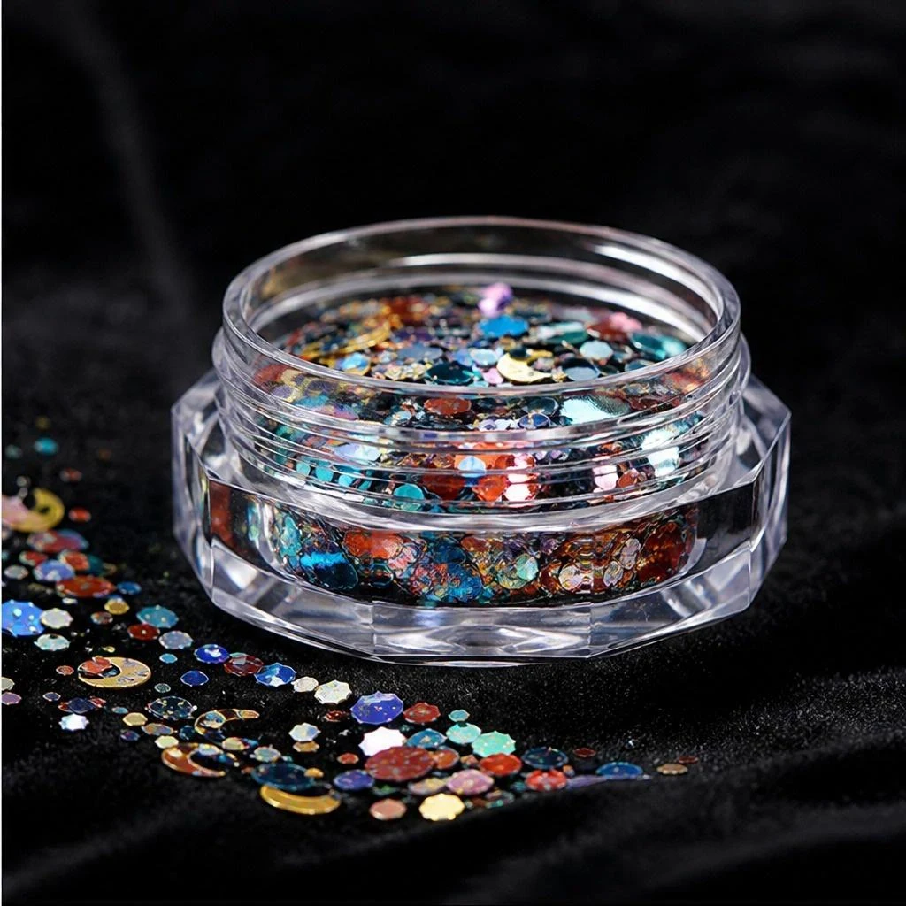 Iridescent chunky hexagon mix