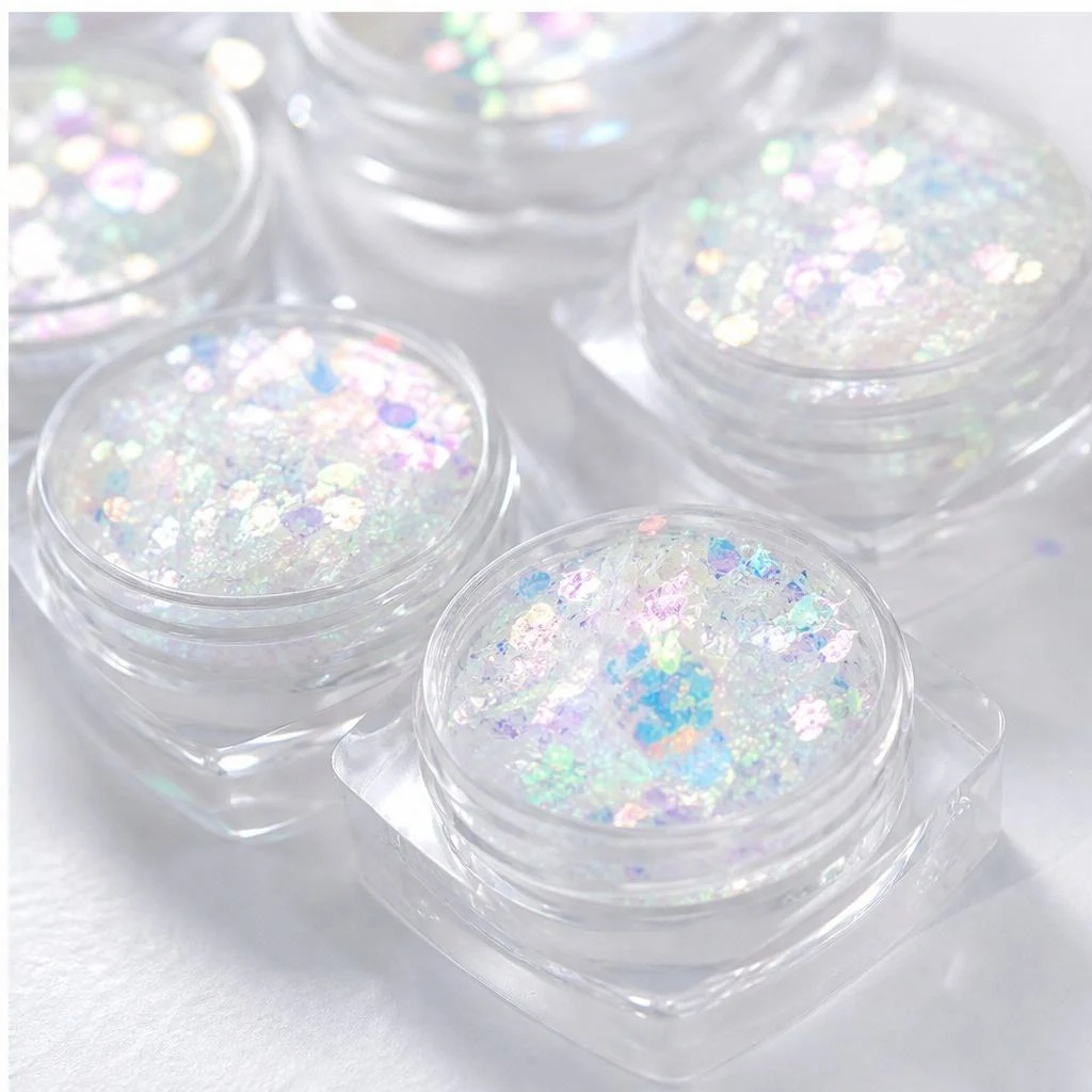Iridescent chunky hexagon mix