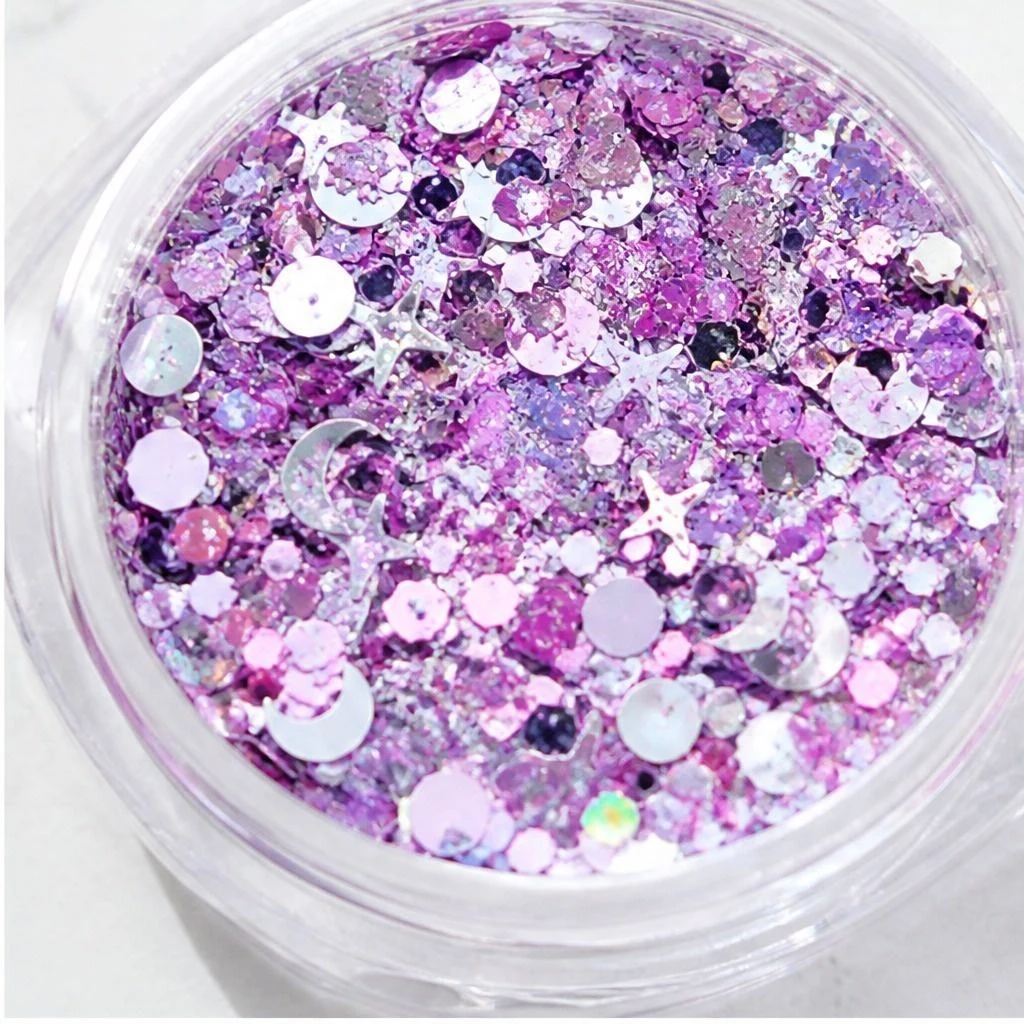 Iridescent chunky hexagon mix