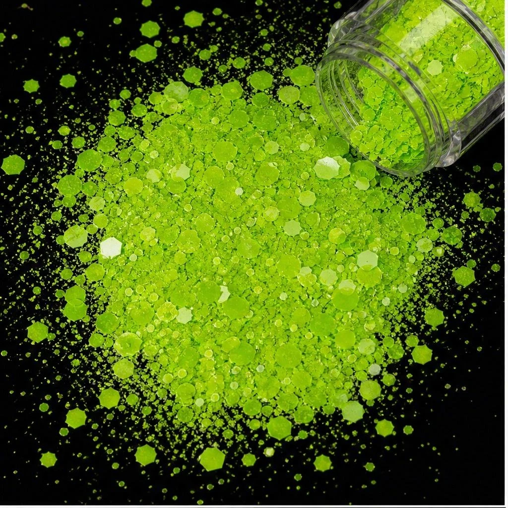 Green chunky hexagon mix