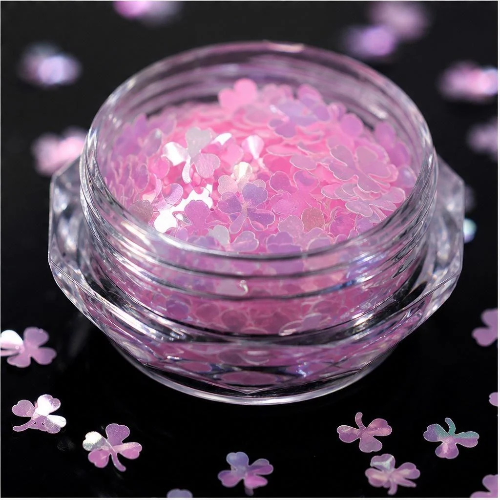 Iridescent clover glitter