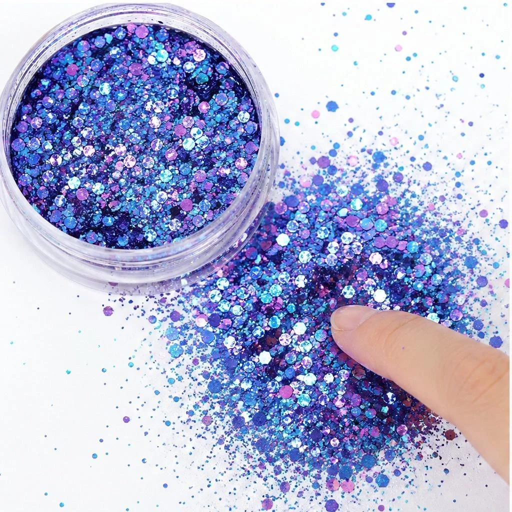 Iridescent chunky hexagon mix