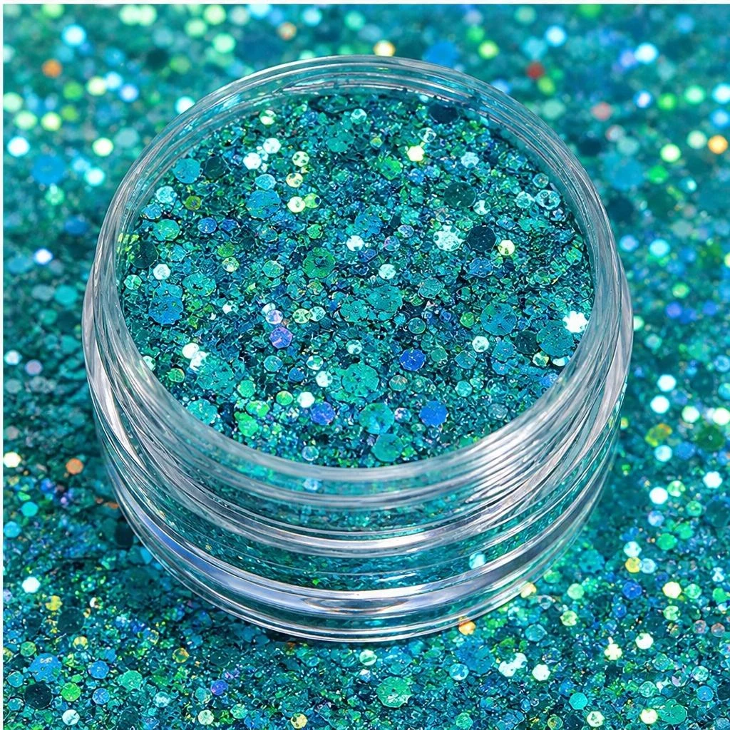 Iridescent chunky hexagon mix
