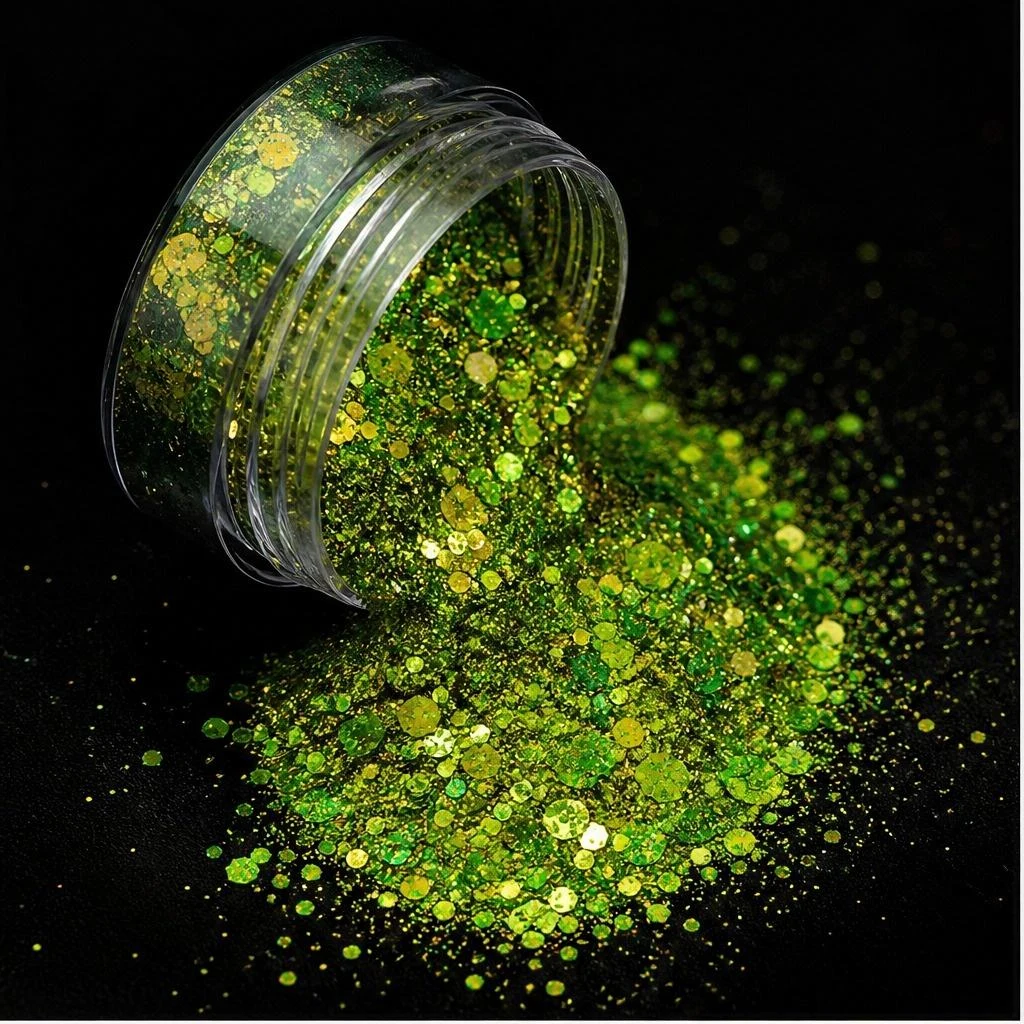 Iridescent bubble glitter
