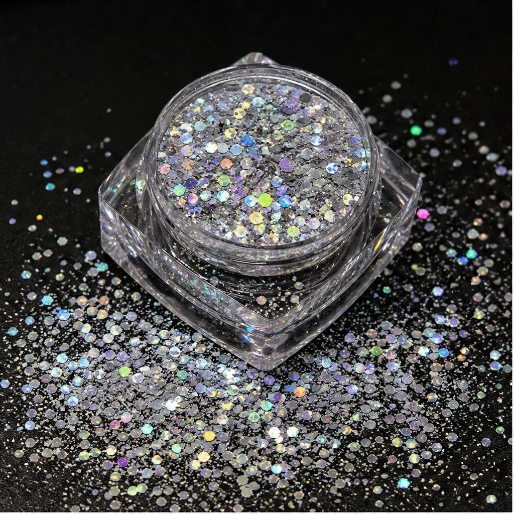 Iridescent chunky hexagon mix