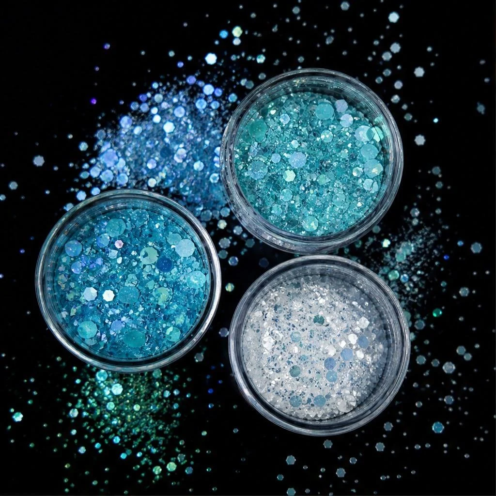 Iridescent bubble glitter
