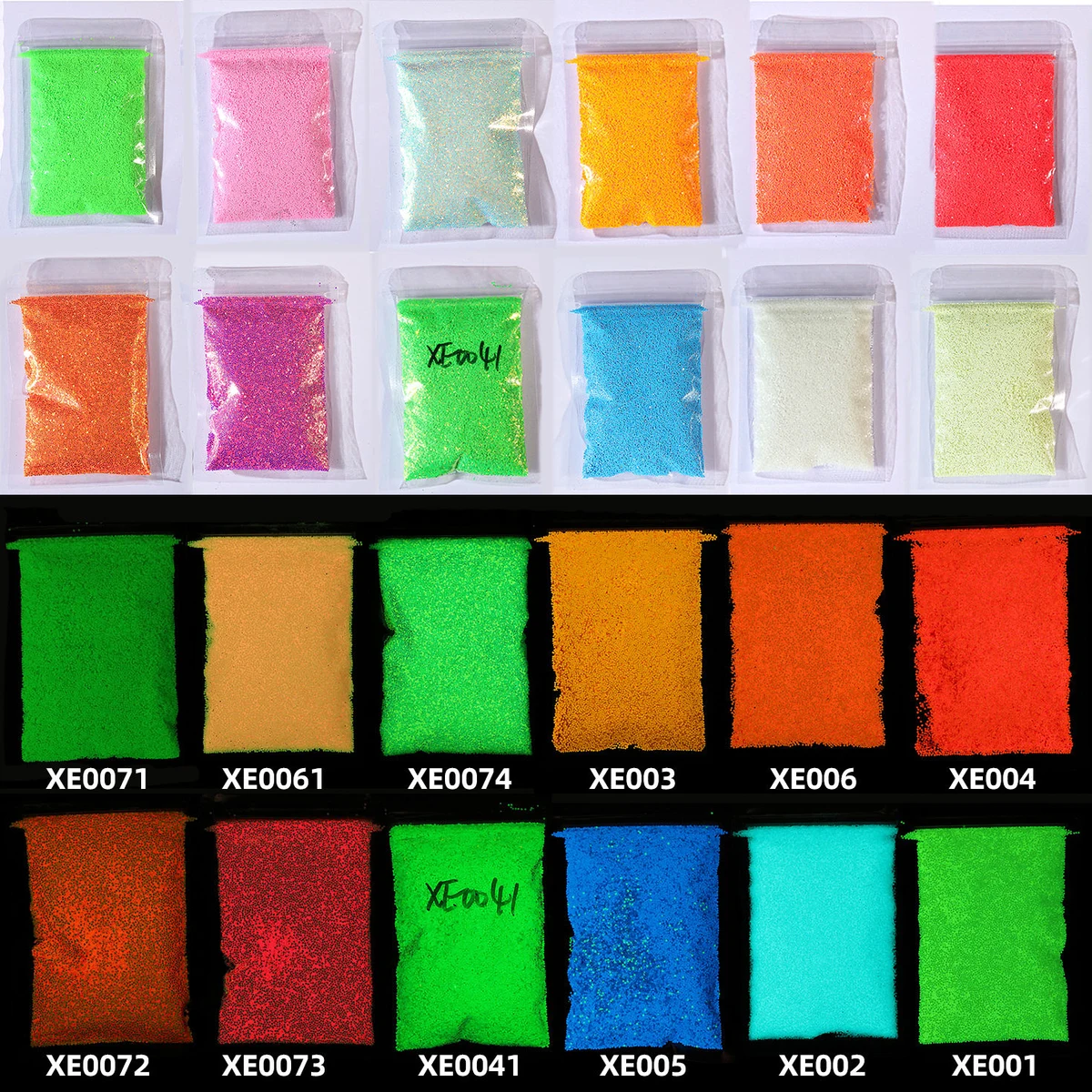 Glow-in-the-dark chunky glitter mix