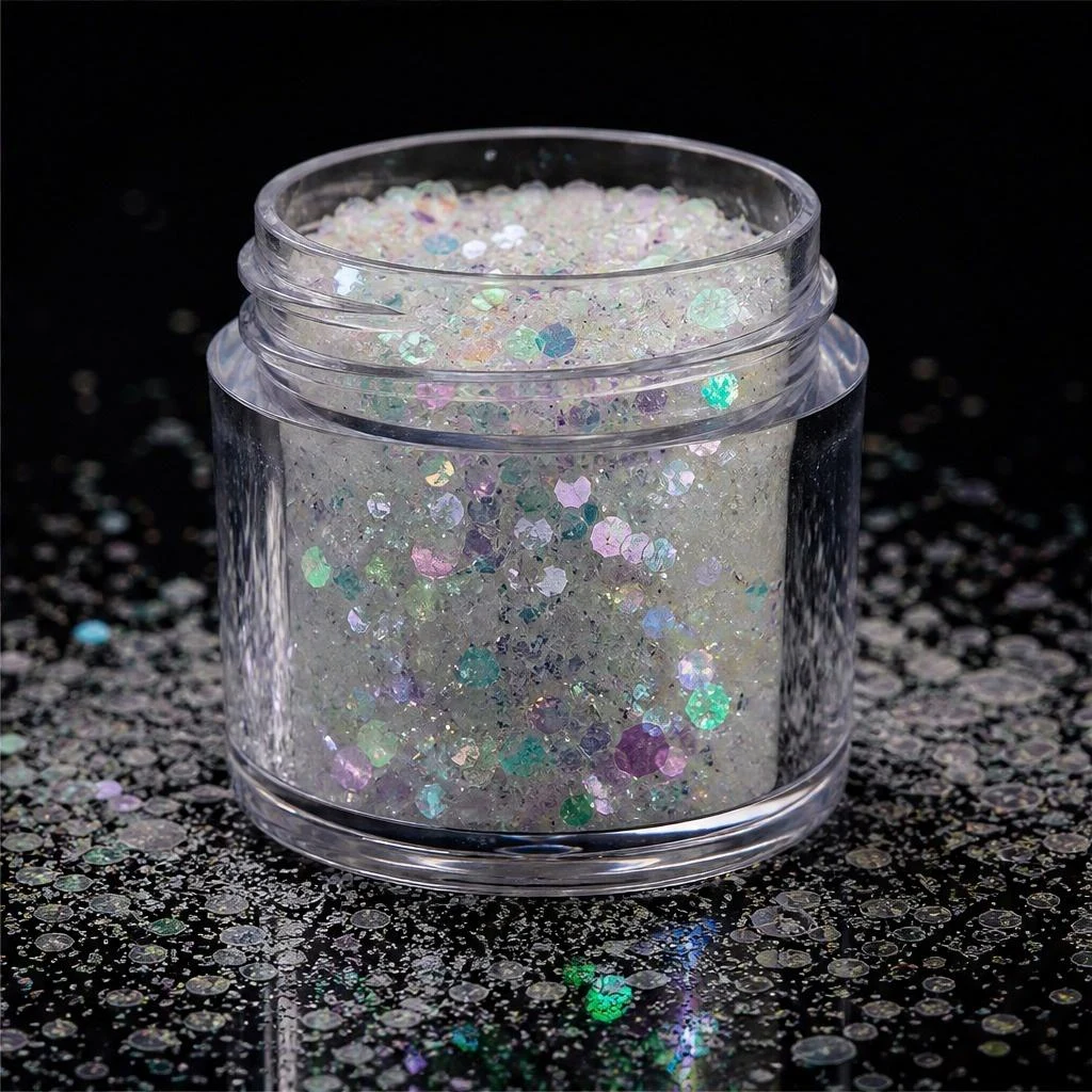 Opal white chunky glitter mix