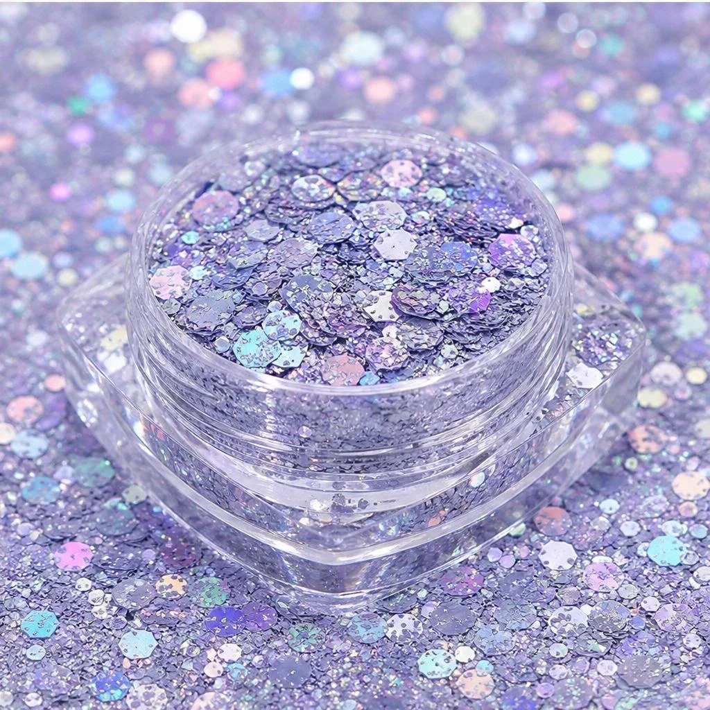 Iridescent chunky hexagon mix