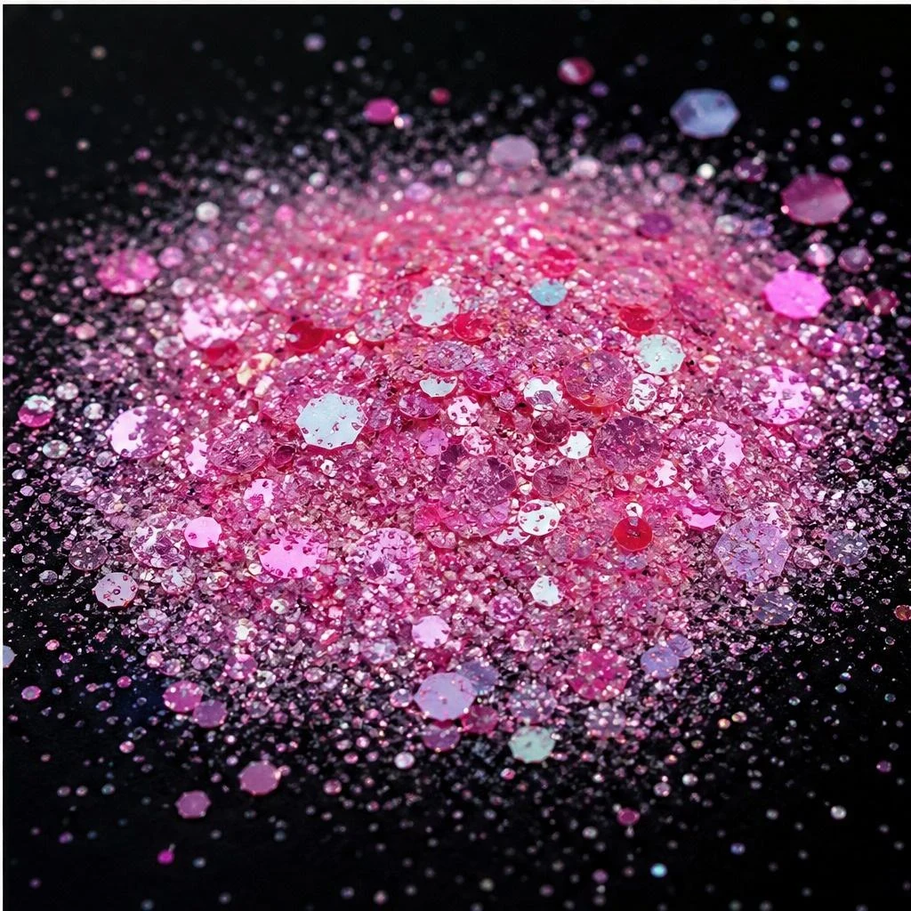 Iridescent bubble glitter