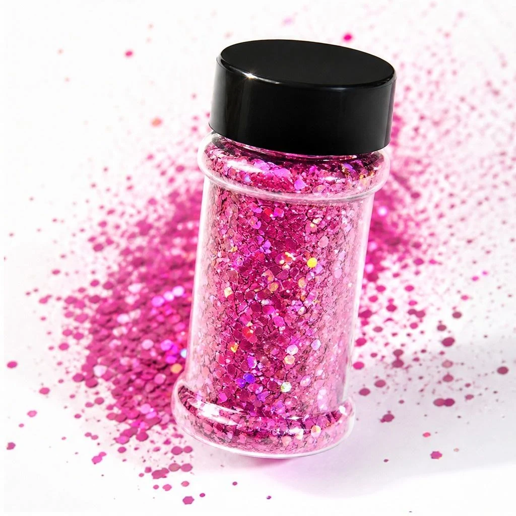 Holographic chunky glitter mix · 2oz shaker jar