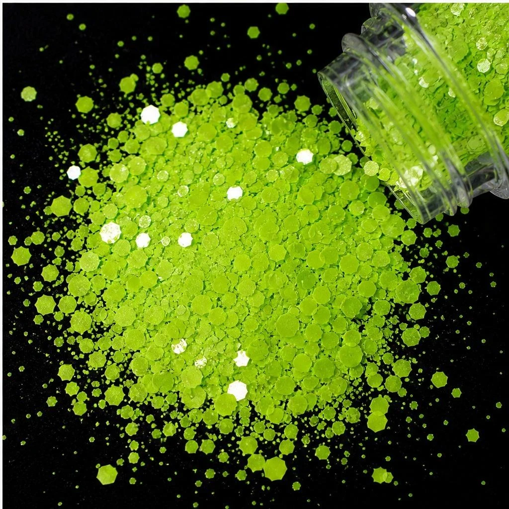 Green chunky hexagon mix