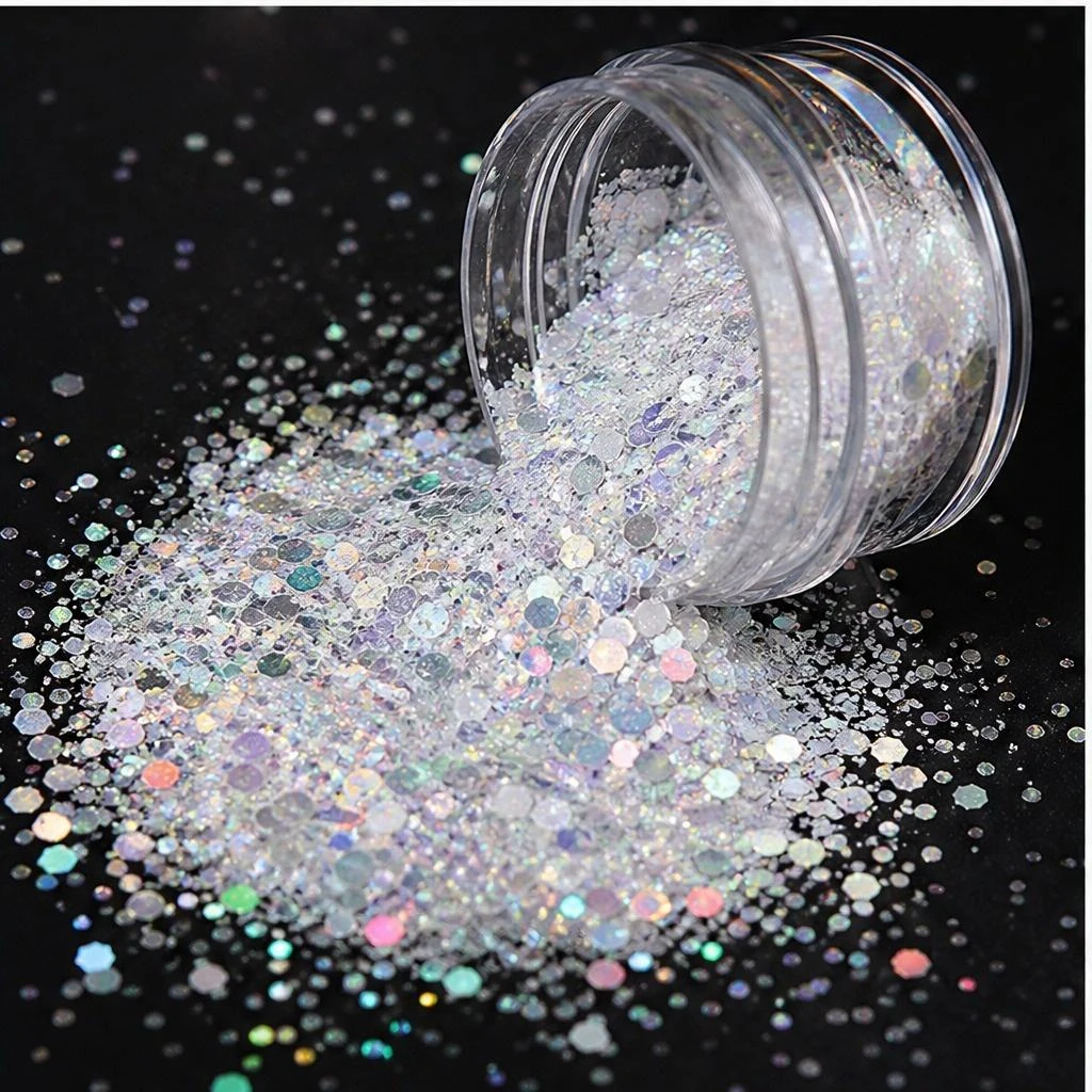 Holographic chunky glitter mix · 10g jar