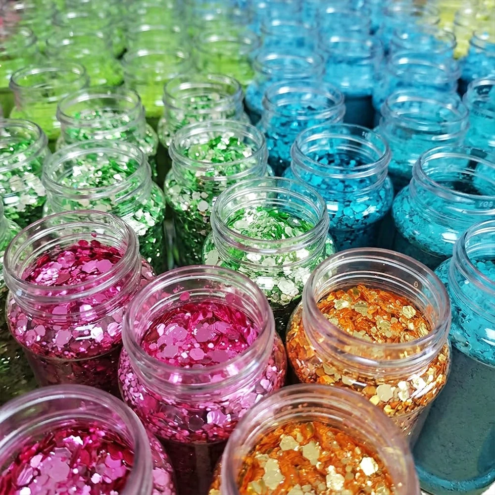 Chunky hexagon mix · 2oz shaker jar
