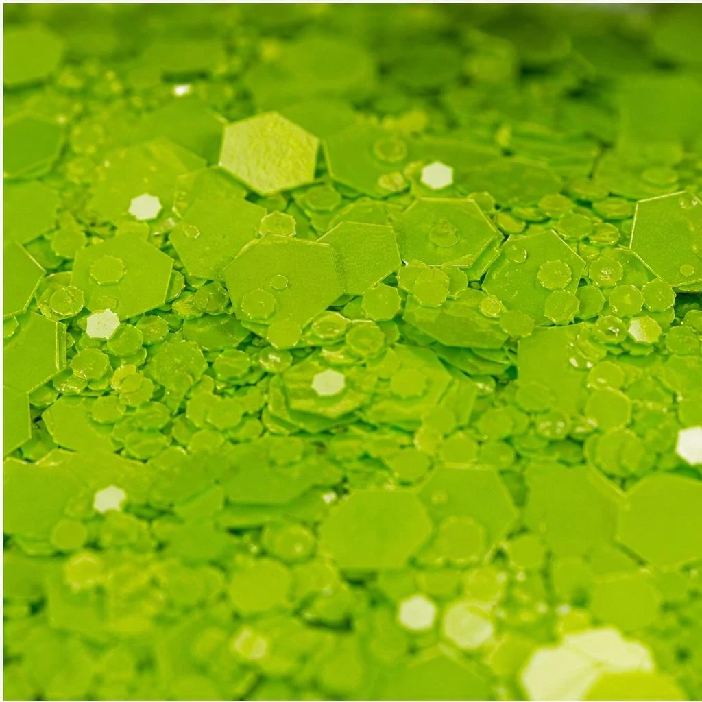 Green chunky hexagon mix