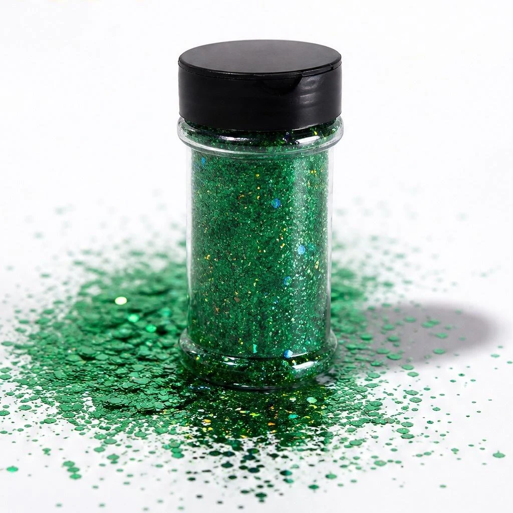 Holographic chunky glitter mix · 2oz shaker jar