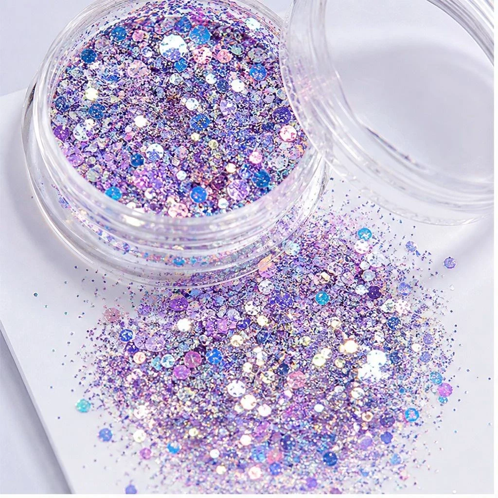 Iridescent chunky hexagon mix