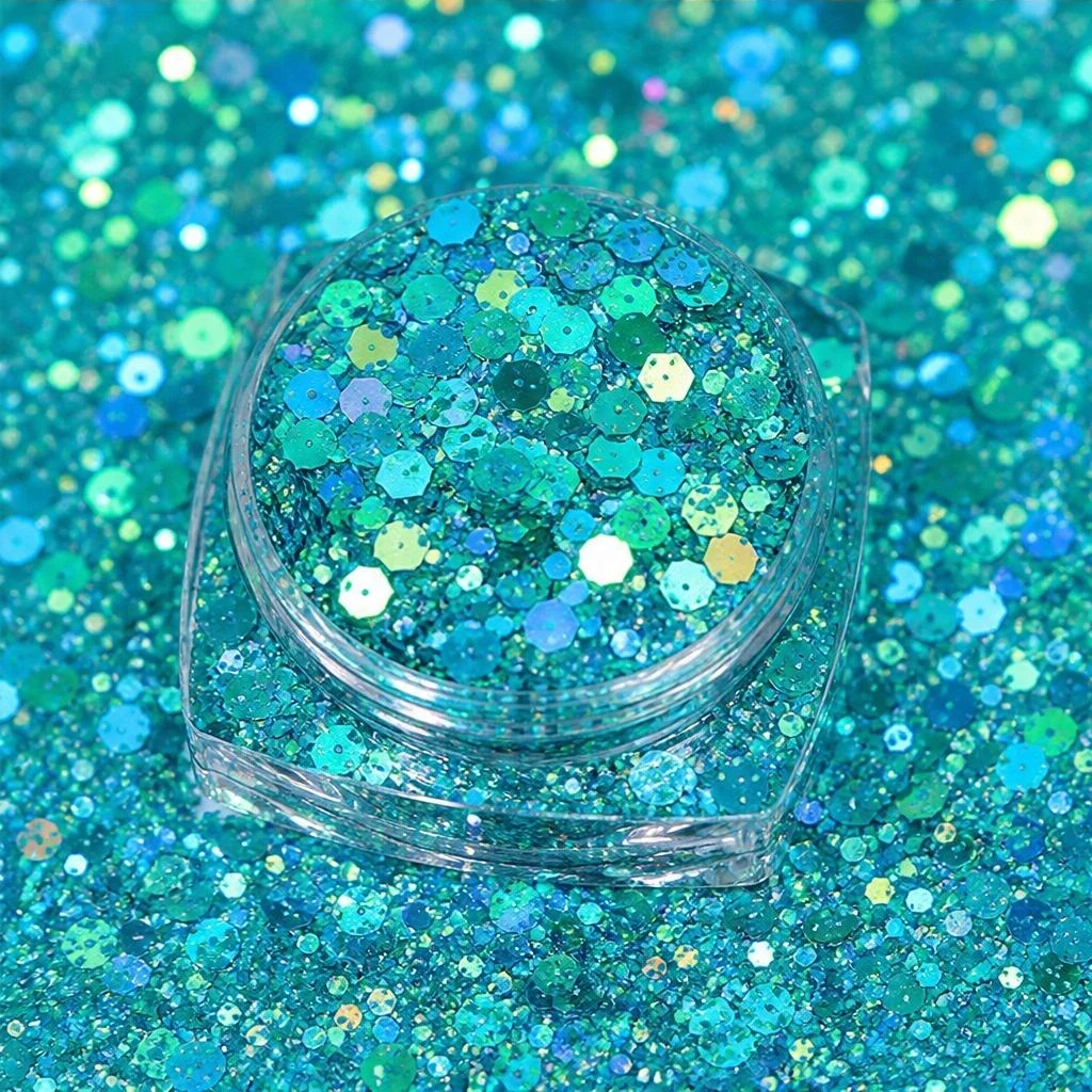 Iridescent chunky hexagon mix