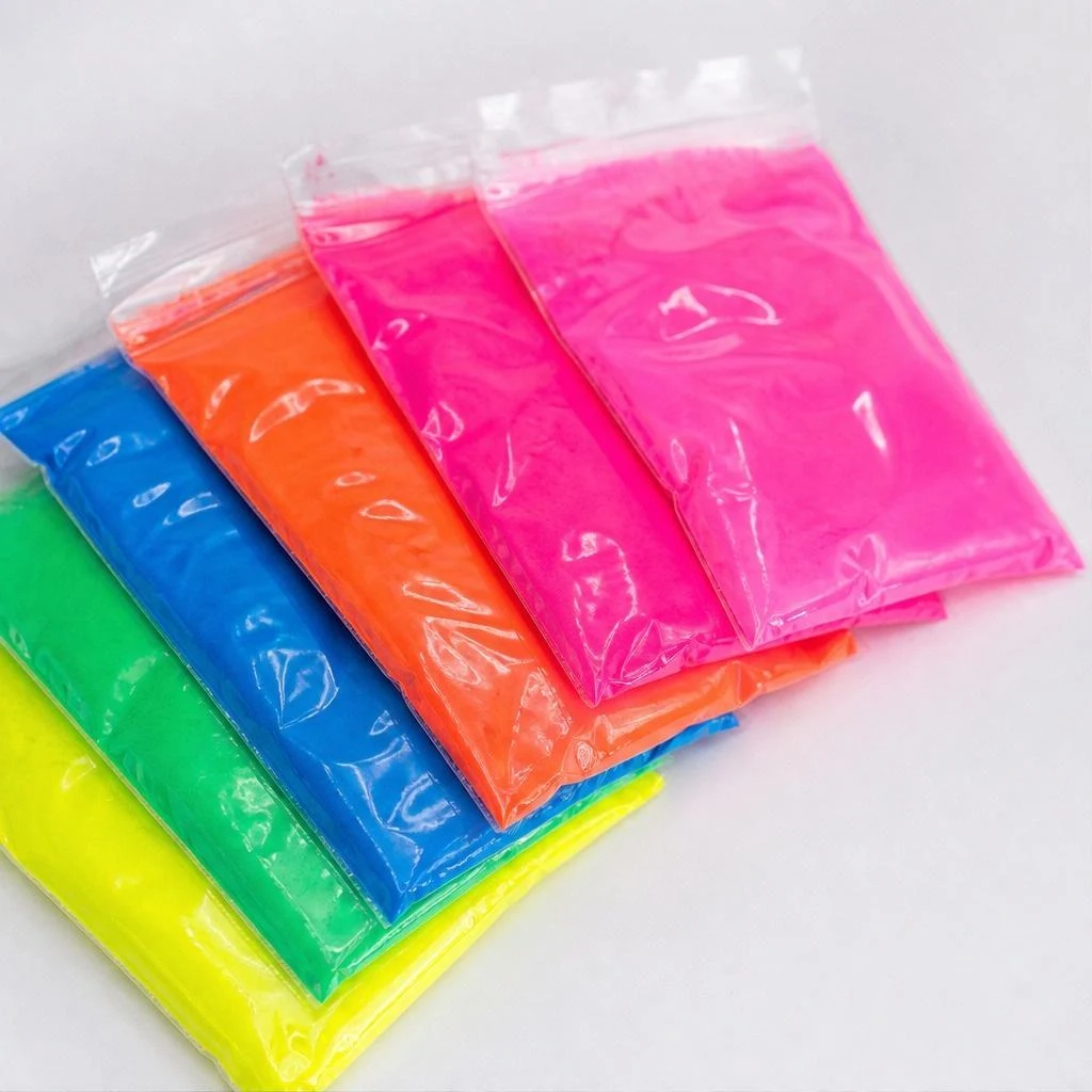 Neon fluorescent pigment powder