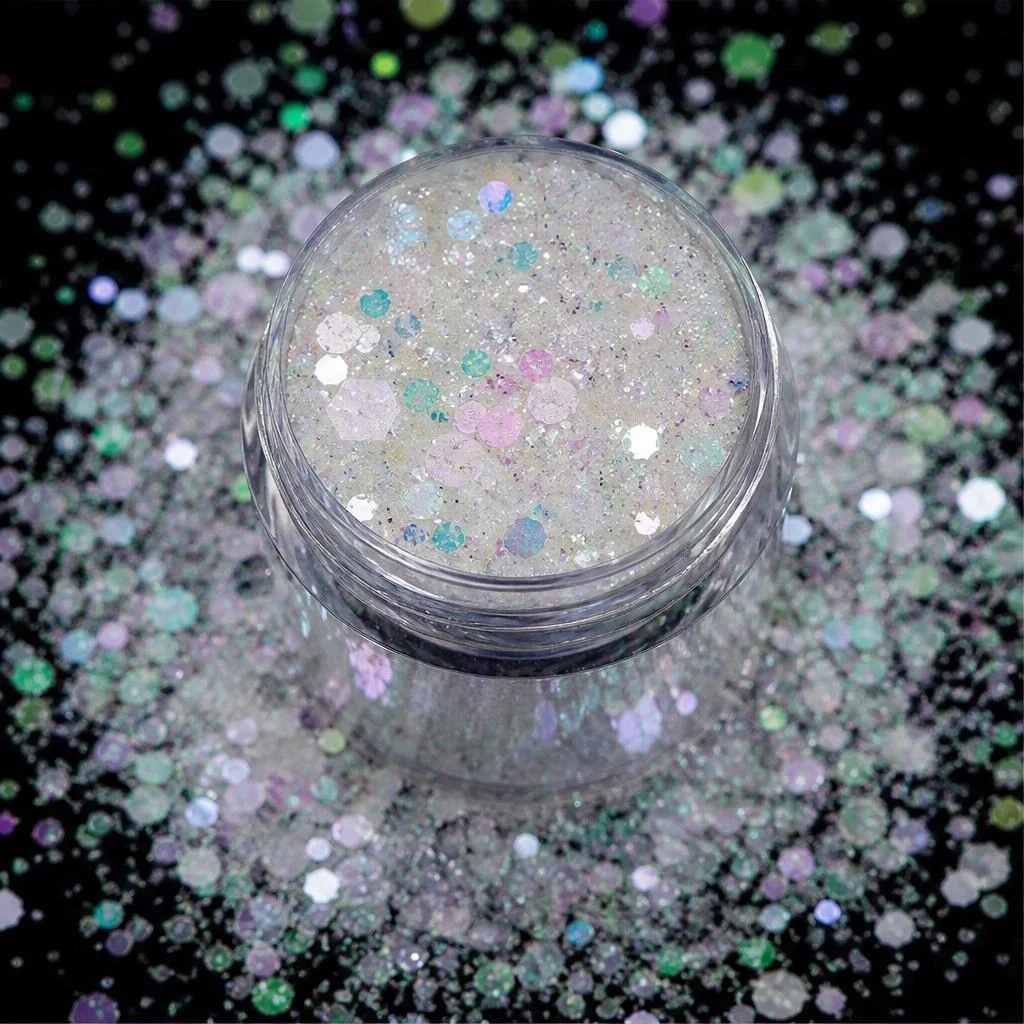 Opal white chunky glitter mix