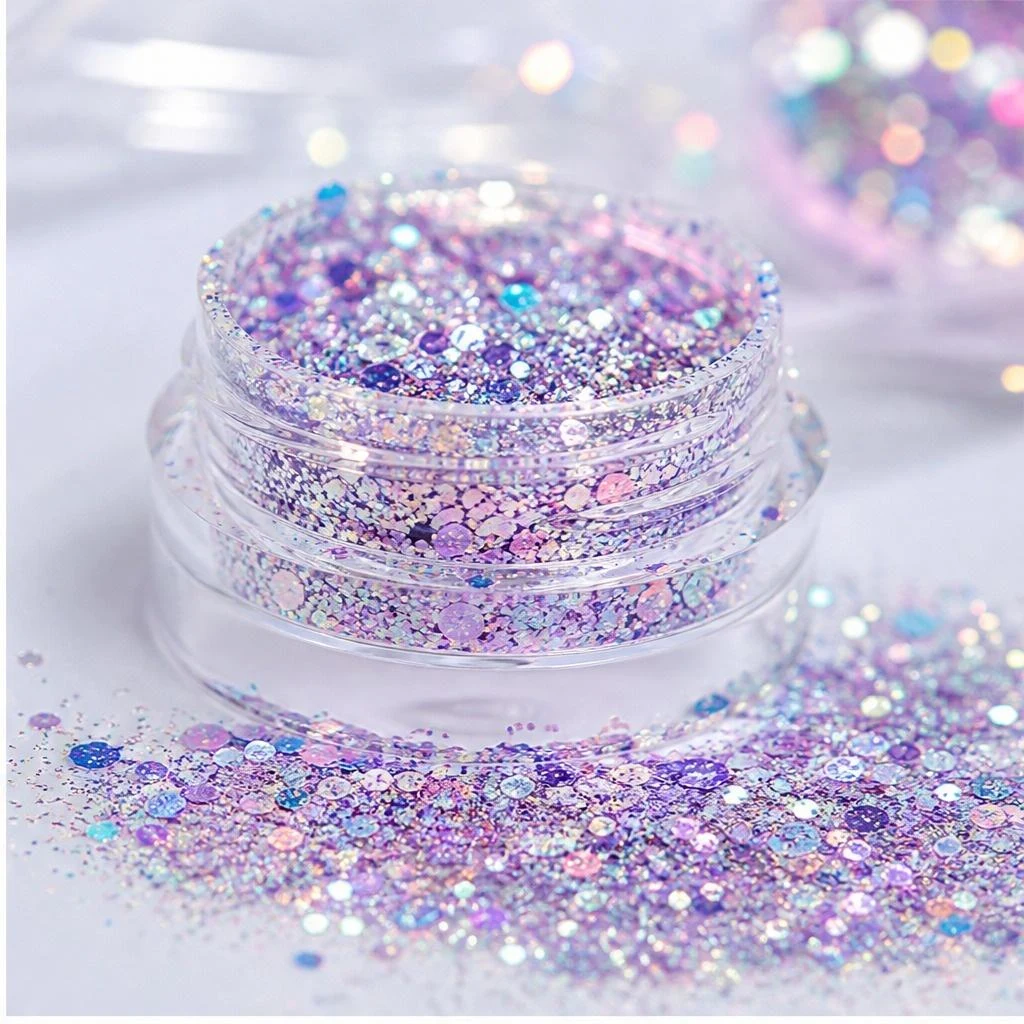 Iridescent chunky hexagon mix