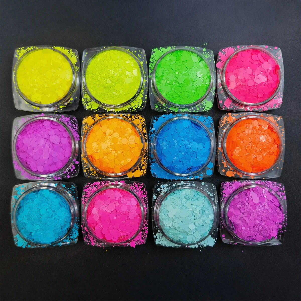 Neon chunky hexagon mix