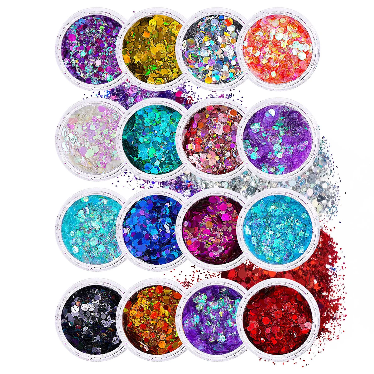 Holographic chunky hexagon mix