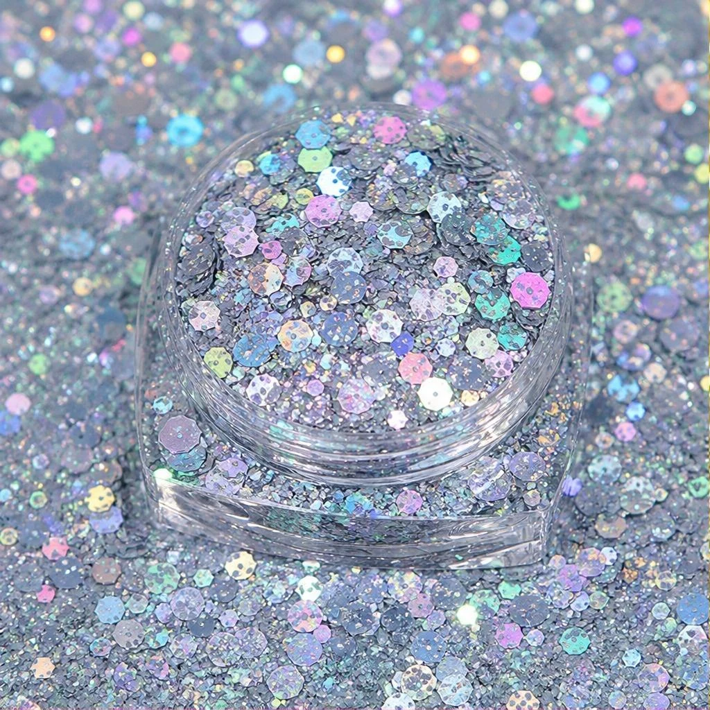 Iridescent chunky hexagon mix
