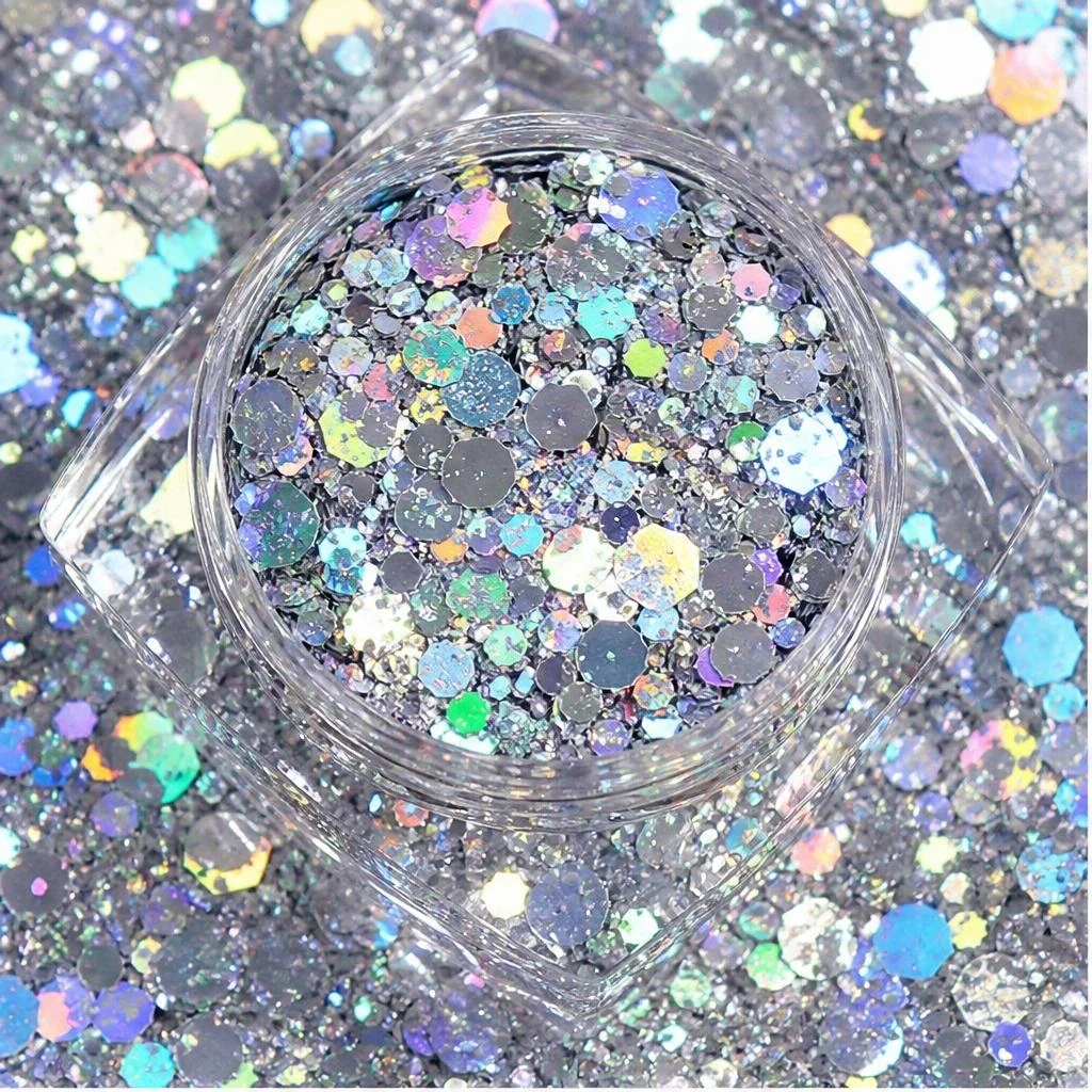 Iridescent chunky hexagon mix