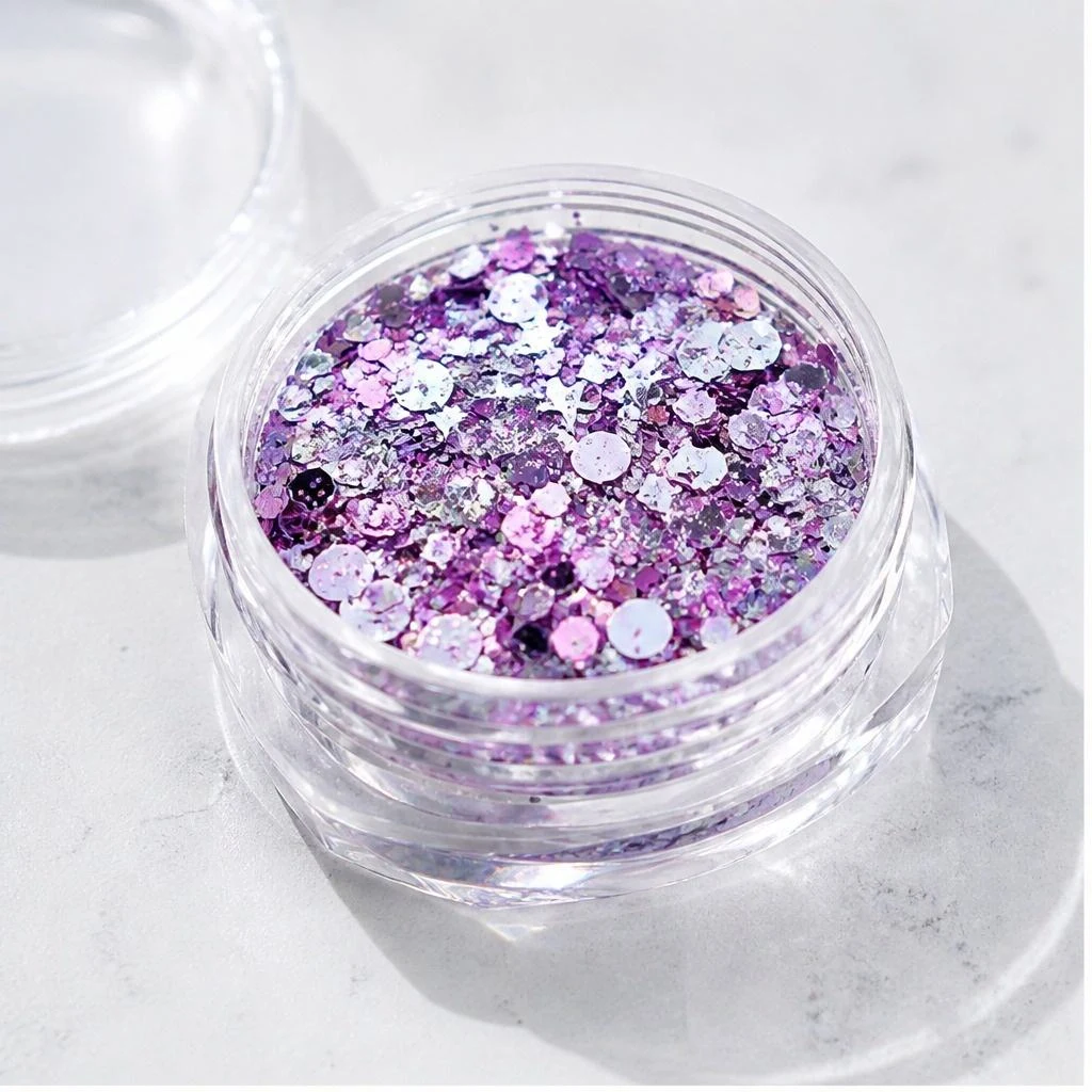 Purple holographic chunky hexagon mix
